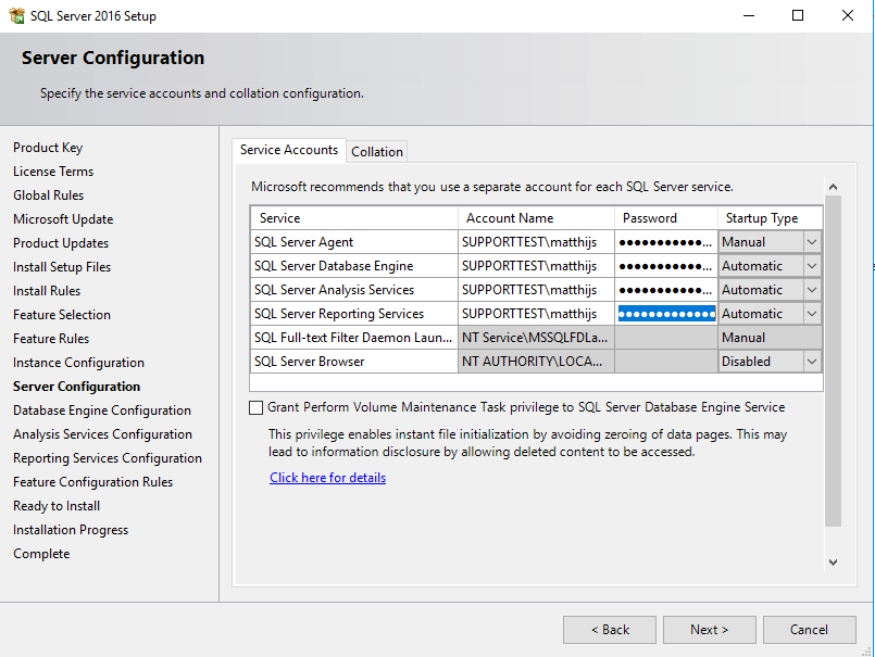 SQL Server wachtwoord configuratie