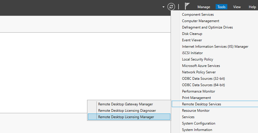 server manager remote desktop services