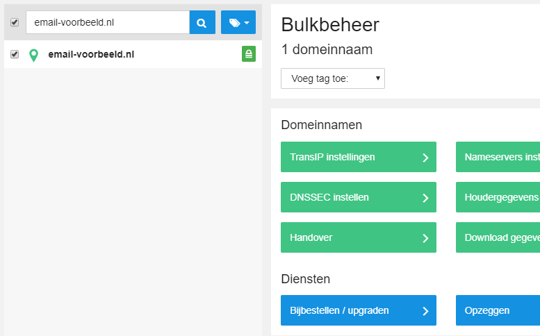 Klik nu op 'Bijbestellen / Upgraden'