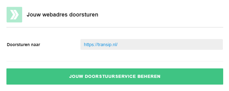 Klik op 'Jouw doorstuurservice beheren'