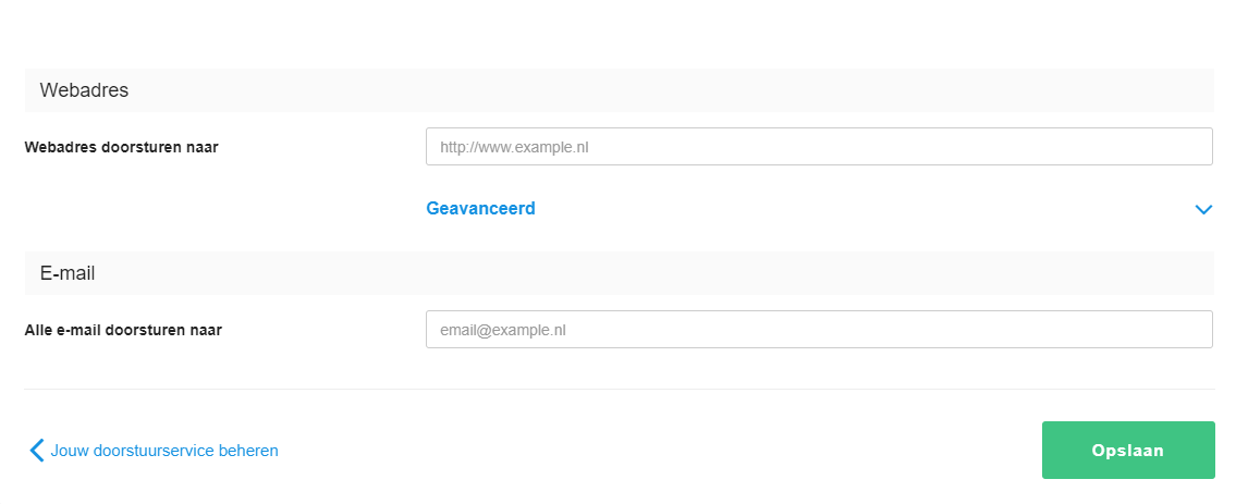 Kies hier naar welk e-mailadres je door wilt sturen