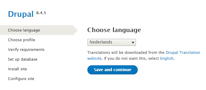 Drupal taal selectie