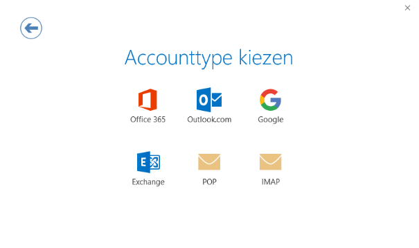 Kies hier het type account waar je gebruik van wil maken