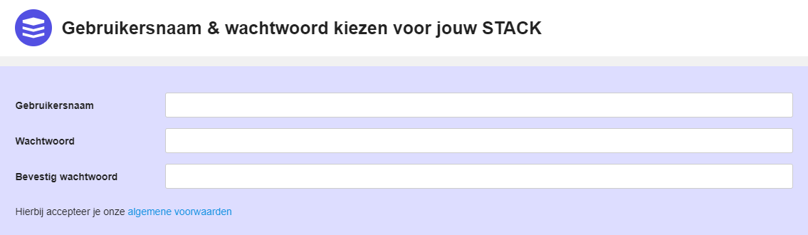 Kies je gebruikersnaam en wachtwoord