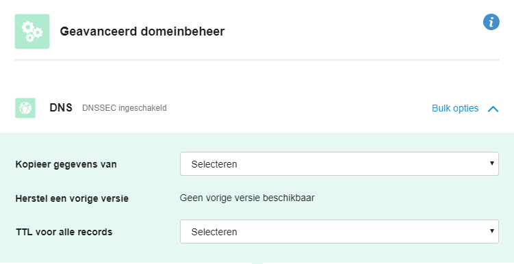 Standaard TransIP DNS-instellingen