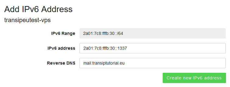 control panel add ipv6 address
