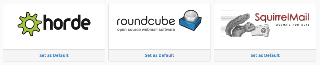 cpanel webmail set default