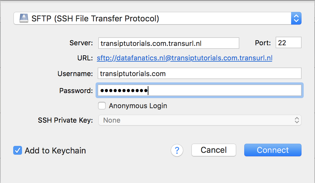 setup ssh tunnel with cyberduck