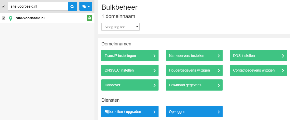 Klik op Bijbestellen / upgraden