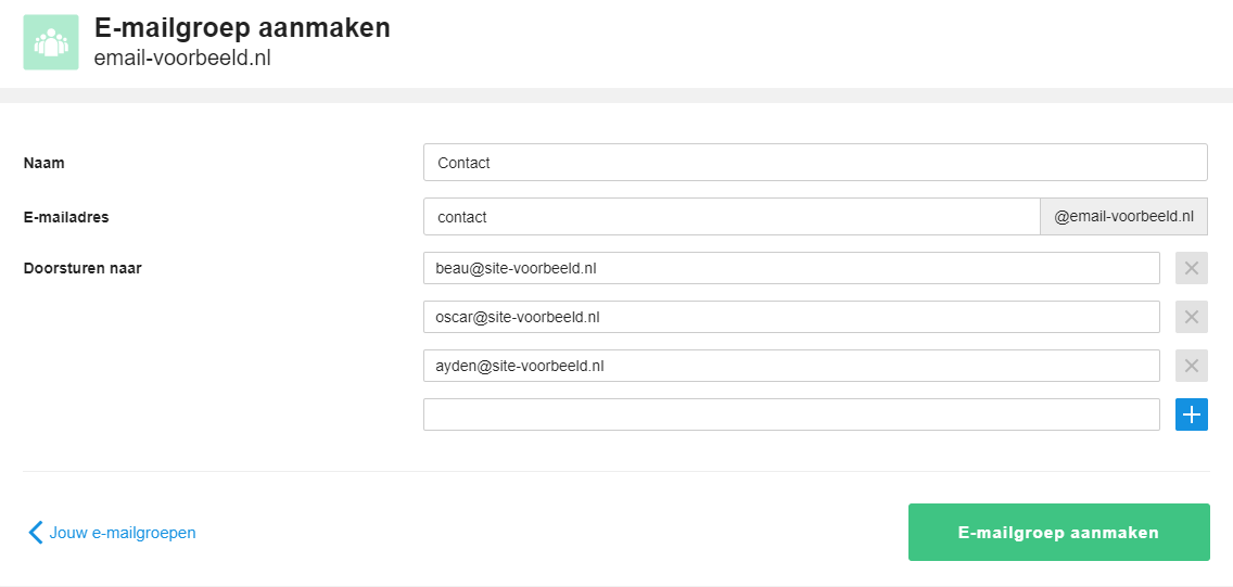 Stel hier je e-mailgroep in