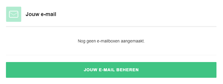 Selecteer je domein en klik op 'Jouw e-mail beheren'