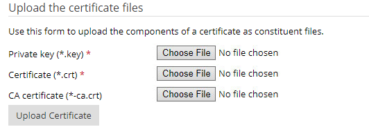 Plesk upload SSL certificate files