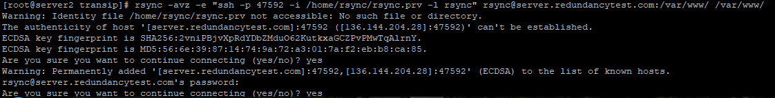 rsync add private key