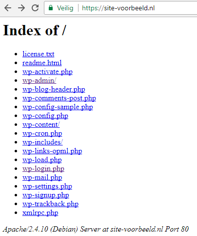 Index bestand is niet aanwezig