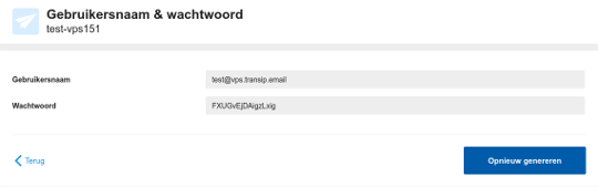 VPS Mailservice user wachtwoord