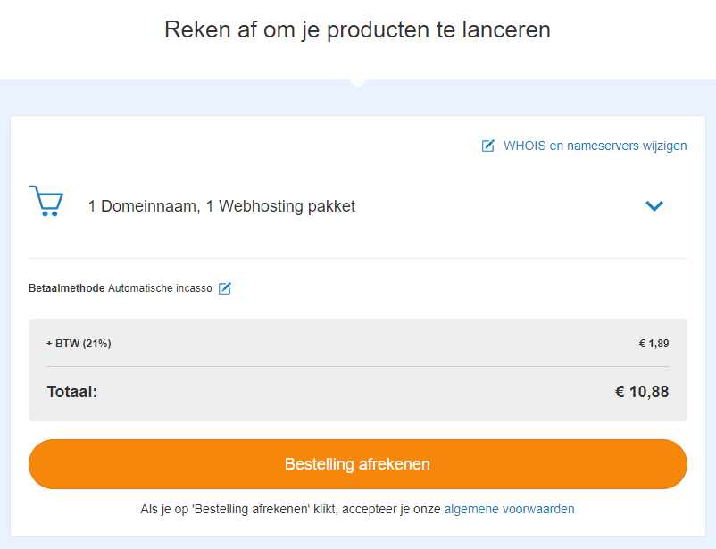 Rond nu de bestelling af