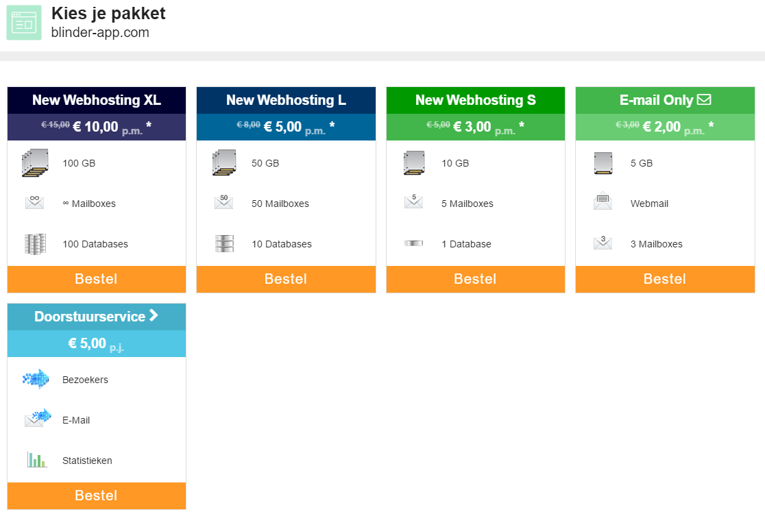 afbeelding van webhostingpakketten