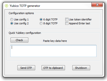 Yubikey slot