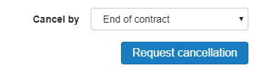 request cancellation per end of contract