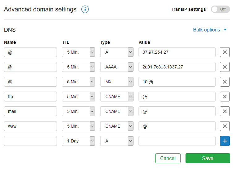 advanced domain settings