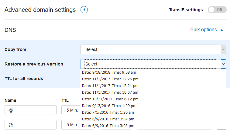 restore previous dns settings