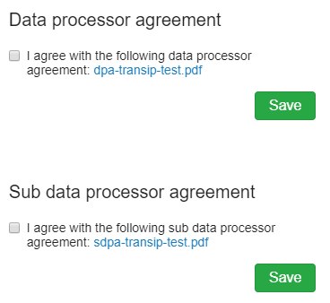 Data Processor agreement in your control panel