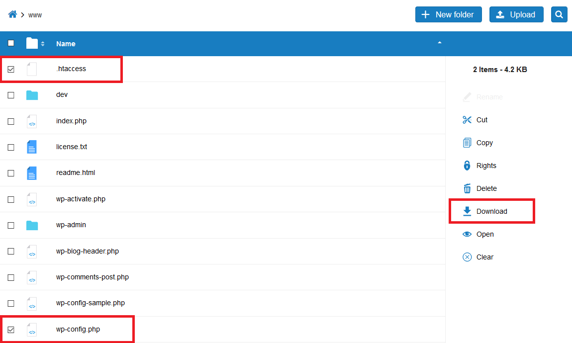 cp sftp management www content