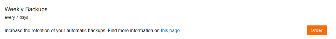 vps order weekly backups