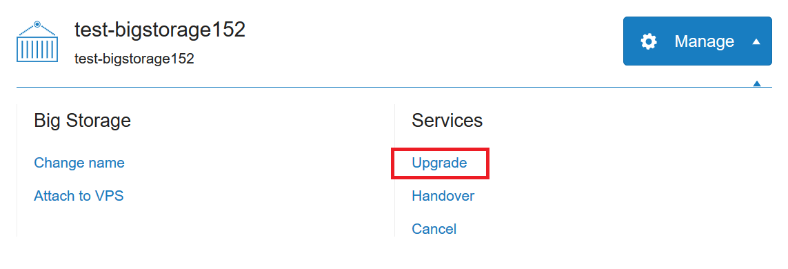manage big storage - upgrade