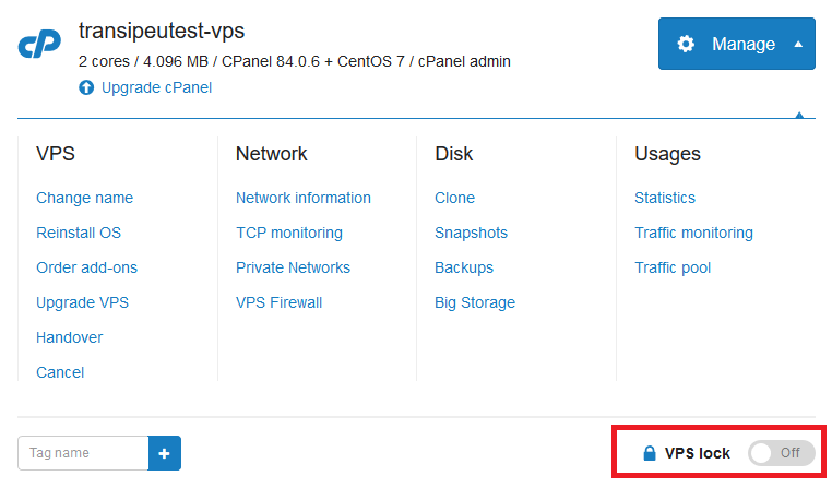 VPS lock