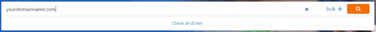 enter your domain name in the domain checker