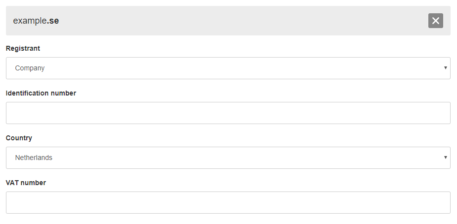 additional data registration transfer company .se domain