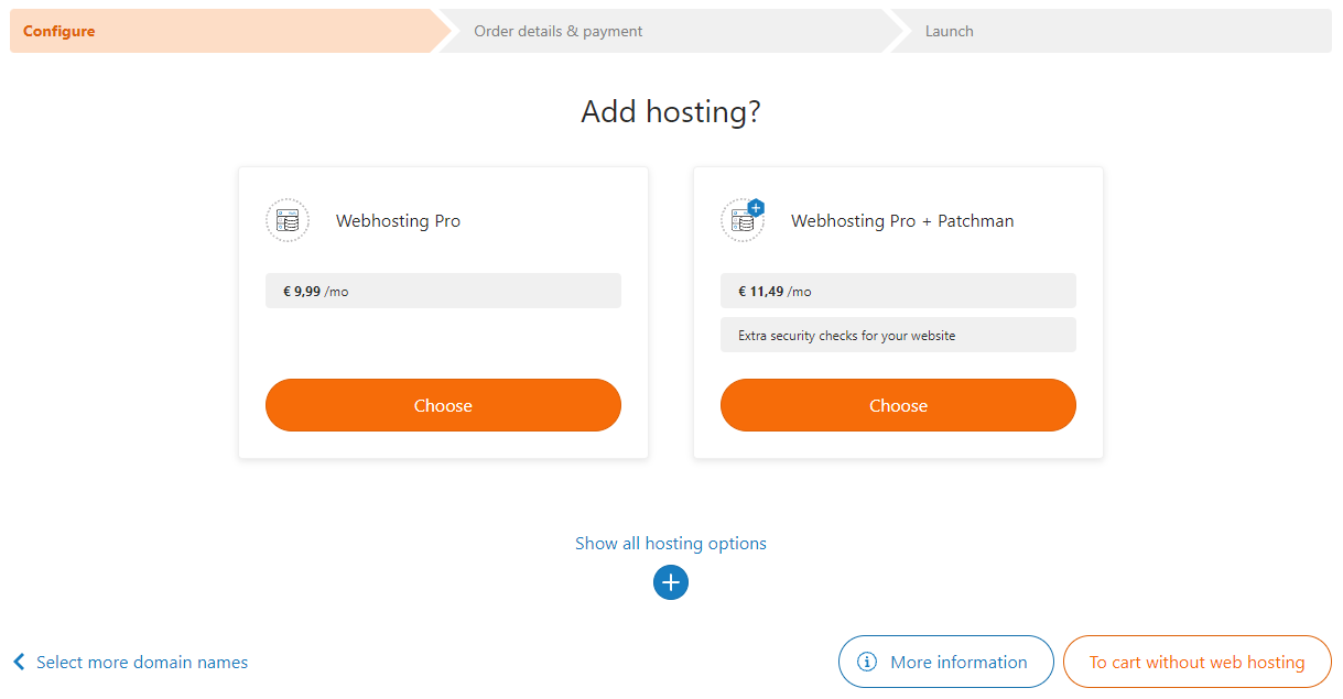 add web hosting