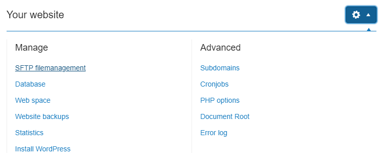 Click on sftp filemanagement