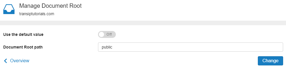 configure a different documentroot