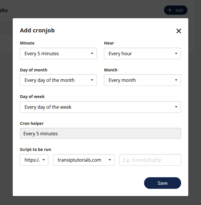 Configure your cronjob