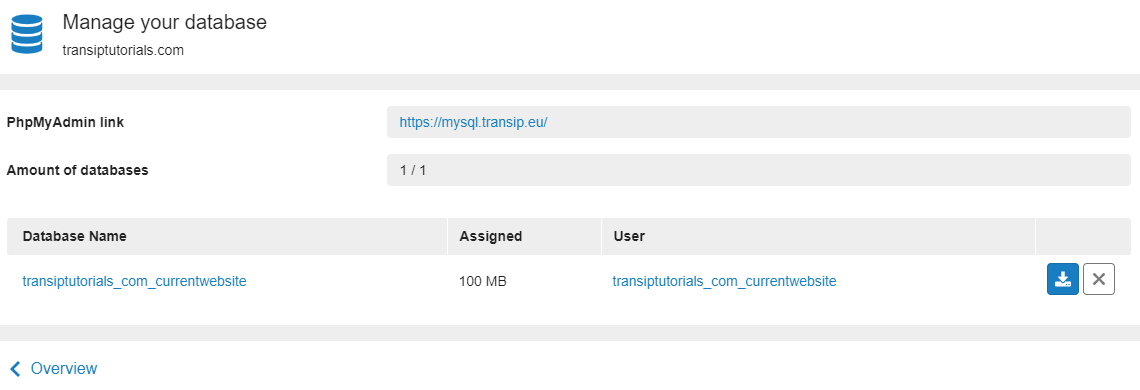 Manage your databases