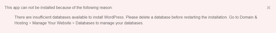 insufficient databases