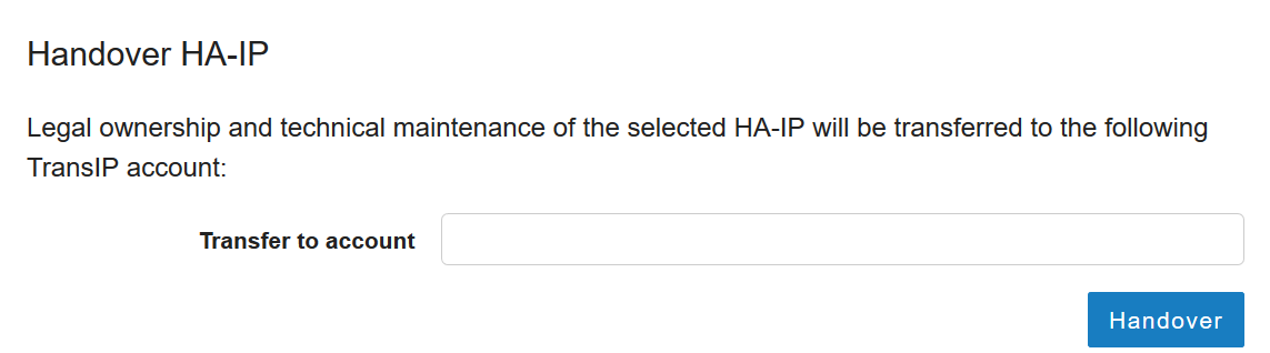 HA-IP handover