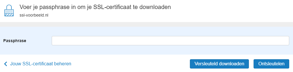download de bestanden van je SSL-certificaat