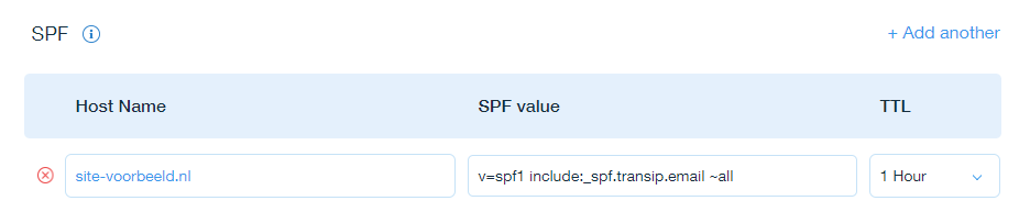 voeg het SPF-record van je webhostingpakket toe