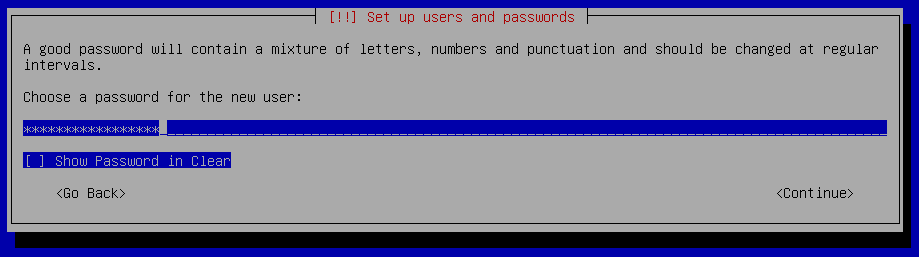 debian 9 installation new user password