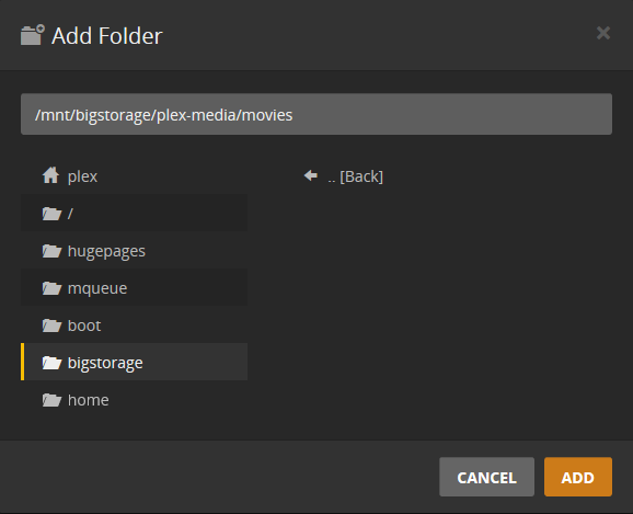plex add folder