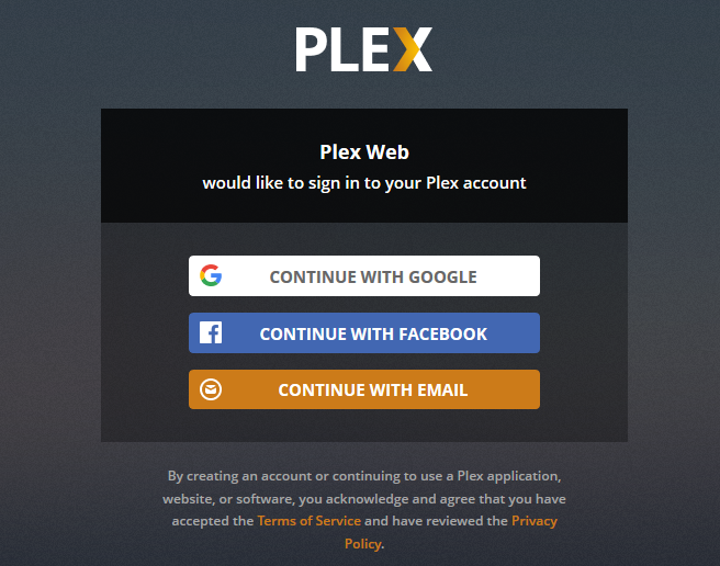 Plex sign in