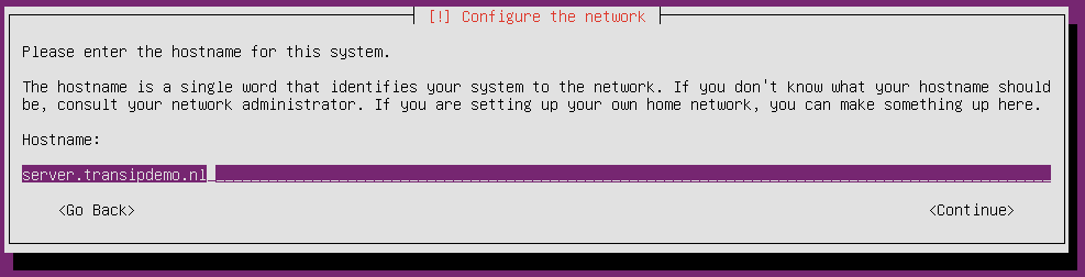 ubuntu 16 installation hostname