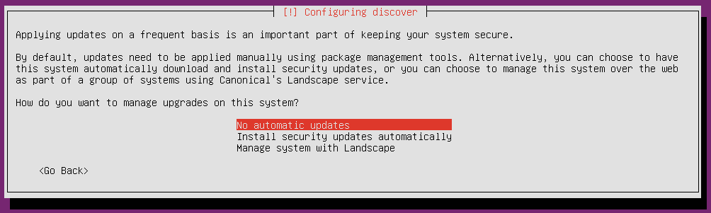 ubuntu 16 installation upgrade options