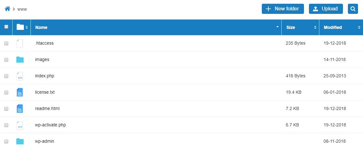 upload the .htaccess file