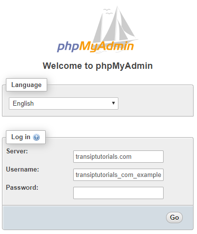 click on the user to log in to phpmyadmin
